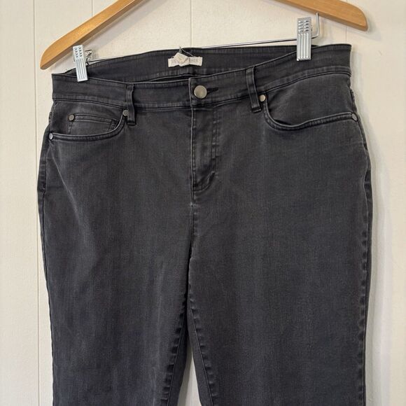 Eileen Fisher Jeans Women's 12 Petite Black Classic Denim Pants Organic Cotton - Picture 2 of 8